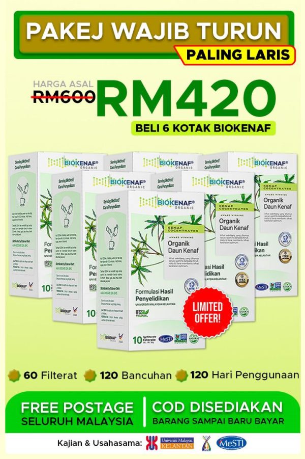 Pakej Wajib Turun (6 Botol Biokenaf)